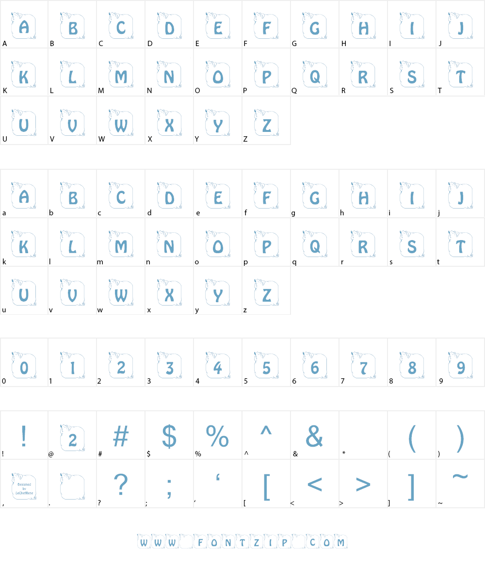 LCR Prissy Pig Font Character